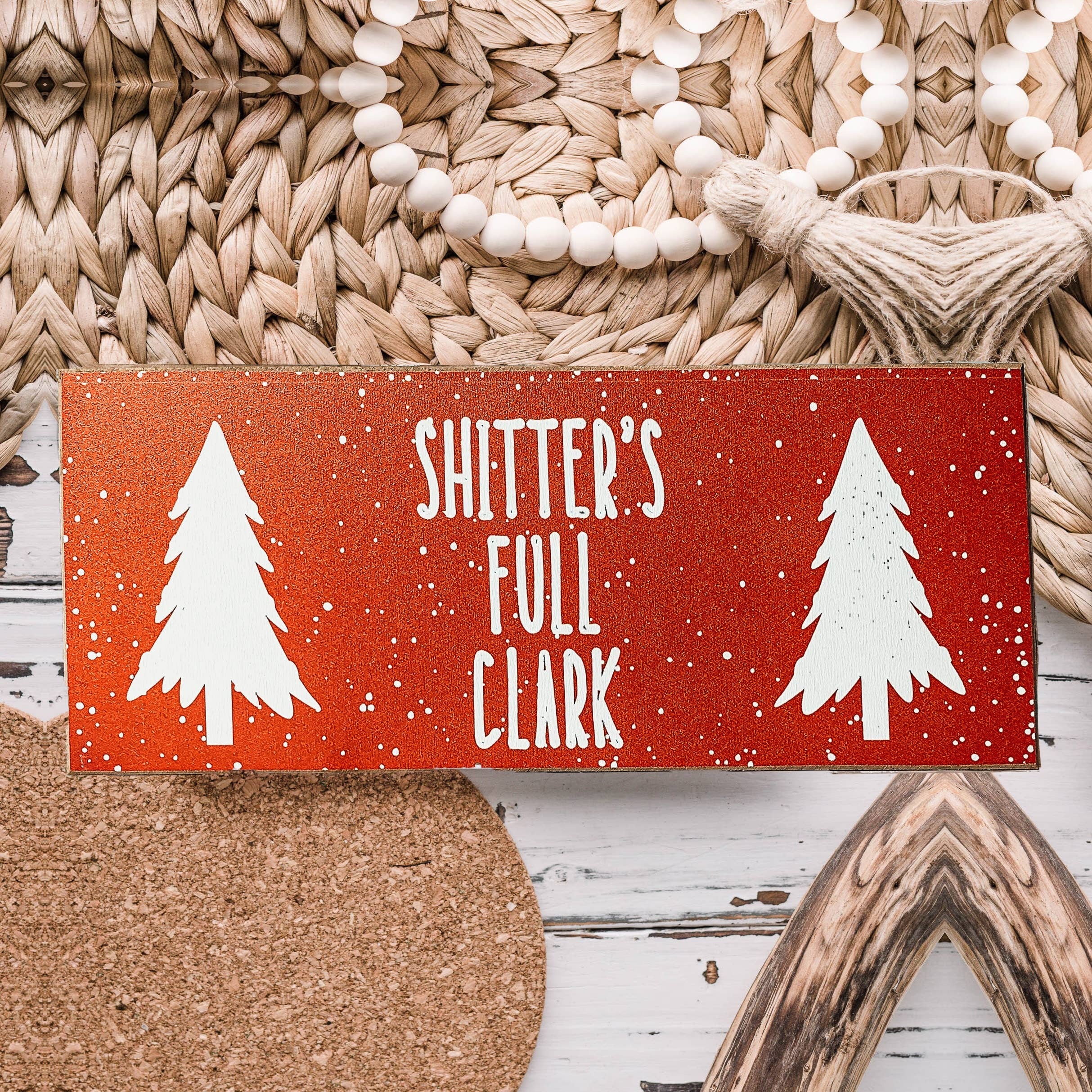 Funny Christmas Sign, Holiday Humor Wooden Block Signs Red | FarmHouse ...
